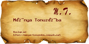 Mánya Tonuzóba névjegykártya